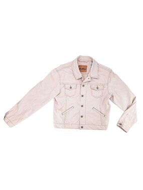 Levi Strauss Signature Women Medium Beige Denim Trucker Jacket Levi's Tan Jean